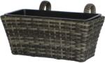  Balkonláda polirattan antracit-szürke 40 cm x 28 cm x 22 cm