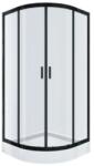 Cersanit Brasco ívestolóajtós zuhanykabin zuhanytálcával 90 fekete