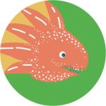 Komar nemszőtt fotótapéta Dot Little Dino Proto öntapadó átmérő 125 cm