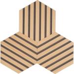 Denpanels dizájnpanelek hatszögletű tölgy MDF fekete 3 db