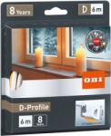 OBI ajtó- és ablakszigetelő gumi D profil fehér (08280-00000-00)