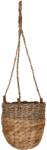  Függő virágkosár vízijácintból és tengerifűből 14 cm x 14 cm natúr (43-2020-04-B)