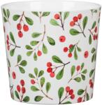 Scheurich 870 Holly kaspó 11 cm x 9 cm színes bogyós mintás (63078)