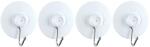 WENKO nikkelezett fehér tapadókorongos akasztó 4 db-os készlet (4419010100)