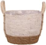  Füles kosár tengerifűből 24 cm x 20 cm fehér-natúr (94-19216-C)
