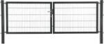  Kétszárnyú kapu Premium kétrudas panelkitöltés horganyzott 140 cm x 300 cm (041482)