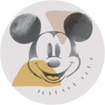 Komar nemszőtt fotótapéta Dot Mickey Abstract öntapadó átmérő 125 cm