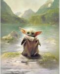 Komar nemszőtt fotótapéta Star Wars The Mandalorian Grogu Landscape zöld