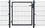  Egyszárnyú fémkapu kétrudas hálós kerítéspanelhez antracit keret 120 cm x 100 cm (043450)