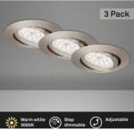 Briloner süllyesztett LED-es lámpa 3 db-os készlet matt nikkel 8 cm (7172-032)