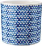  Virágcserép 10, 2 cm átmérő kerámia fehér-kék háromszögek