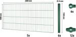 Floraworld Egyrudas hálós kerítéspanel készlet Classic zöld 100 cm x 1000 cm (045508)