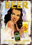  Retro - gift nagy táblakép - Best Drink Beer dekoráció 27 cm x 39 cm
