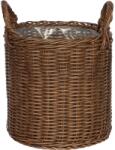  Polirattan fogantyús kosár 27, 5 cm x 31, 5 cm barna (602878)