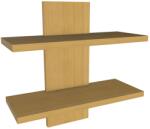  Hátfalas polc szett bükk 60 cm x 23 cm