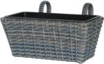  Balkonláda polirattan antracit-bézs 40 cm x 28 cm x 22 cm