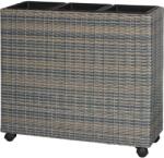  Virágláda görgőkkel polirattan antracit-bézs 82 cm x 28 cm x 72 cm