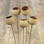  Száras Bell Cup dekor növény Natúr