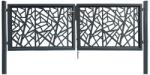  Kétszárnyú dekor-kapu Amsterdam bebetonozható 300 cm x 100 cm antracit