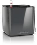 Lechuza Cube Glossy virágtartó 16 antracit magasfényű 17 cm x 17 cm