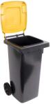  Hulladékgyűjtő műanyag szögletes sárga tetővel 120 l (731696)