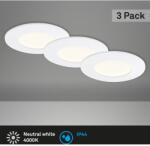 Briloner süllyesztett LED-es lámpa 3 darabos készlet fehér Ma: 3 cm átmérő: 8, 5 (7282-036)
