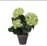 MICA Decorations hortenzia művirág Stan cserépben 40 cm x 35 cm átmérő zöld