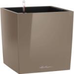 Lechuza Cube Premium kaspó 40 cm x 40 cm szürkésbarna magasfényű