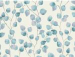  A. S. Création fátyoltapéta Greenery leveles indákkal fehér-kék FSC®