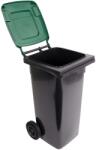  Hulladékgyűjtő műanyag szögletes zöld tetővel 120 l (731695)