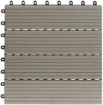 Gartenfreude Összepattintható WPC járólap világosszürke 30 cm x 30 cm 10 darab