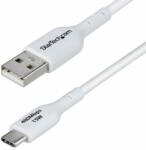 StarTech - 2 m-es USB-A - USB-C töltőkábel, töltés és szinkronizálás, 3A, USB 2.0, TPE köpeny, fehér - USB2AC2MNCWHE (USB2AC2MNCWHE)