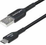 StarTech - 2 m-es USB-A - USB-C töltőkábel, töltés és szinkronizálás, 3A, USB 2.0, TPE köpeny, fekete - USB2AC2MNC (USB2AC2MNC)