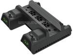 FroggieX Cooling Charging Stand & Storage PS4 fekete konzol hűtő + töltőállomás + lemez tartó (FX-P4-C3-B) (FX-P4-C3-B)