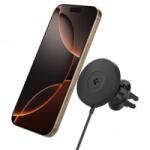 Spigen OneTap Pro 4 MagSafe autós tartó töltő funkcióval szellőzőrácsra fekete (ACP08542) (ACP08542)