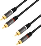 LogiLink CA1202 audio kábel 1 M 2 x RCA Fekete (CA1202)