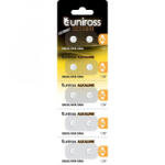 Uniross LR626, AG4, LR66 1, 5V alkáli gombelem 10db/csomag