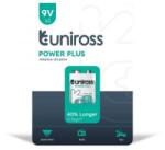 Uniross 9V 6LR61/blokk tartós alkáli elem POWER PLUS 1db/csomag (UPP9PK1) (UPP9PK1)