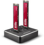 AXAGON ADSA-M2C USB-C Dual M. 2 NVMe SSD Dokkoló és Klónozó Állomás