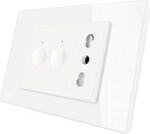 LIVOLO Intrerupator dublu + priza Livolo rama din sticla Standard italian Alb (c9-782000211/1it-81)