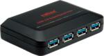 Roline 4 Port USB Kombinált Hub Fekete