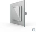 LIVOLO Intrerupator Dublu Mecanic Cap Scara LIVOLO cu Rama din Sticla Gri (VL-2FCMKS-IP)