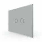 LIVOLO Intrerupator Dublu cu Touch din Sticla LIVOLO - Standard Italian Gri (VL-FC2-2G-3I)