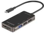 Promate USB-C 7in1 HUB Fekete