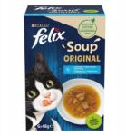 FELIX Soup Original Macskaeledel 6x48g Hal Ízek Tőkehal Tonhal Lapos