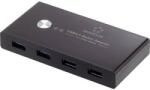 Renkforce 4 Port USB 3.0 Átkapcsoló + Hub Fekete