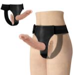 LyBaile Strap On Dublu Ultra Passionate Harness, Natural, 18 Cm