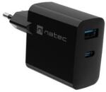 NATEC Ribera GaN 65W USB-A USB-C fekete (NUC-2145)