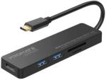 Promate USB-C 5in1 HUB Fekete