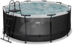 EXIT Toys Medence vízforgatóval Black Leather pool Exit Toys kerek acél medencekeret 360*122 cm fekete 6 évtől (ET30221220)